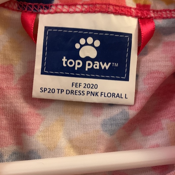 Top Paw dog dress in pink floral with tulle skirt. Size large. - Picture 6 of 7